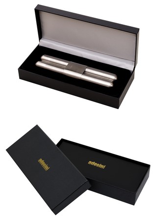 Adorini cigar case high-grade steel satin finish/cedar 2 cigars